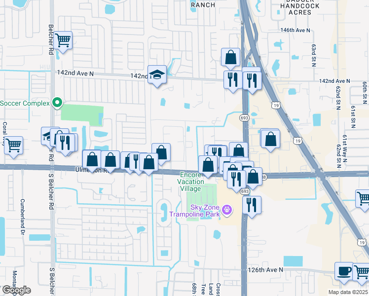 map of restaurants, bars, coffee shops, grocery stores, and more near 4 Rodgers Avenue in Largo