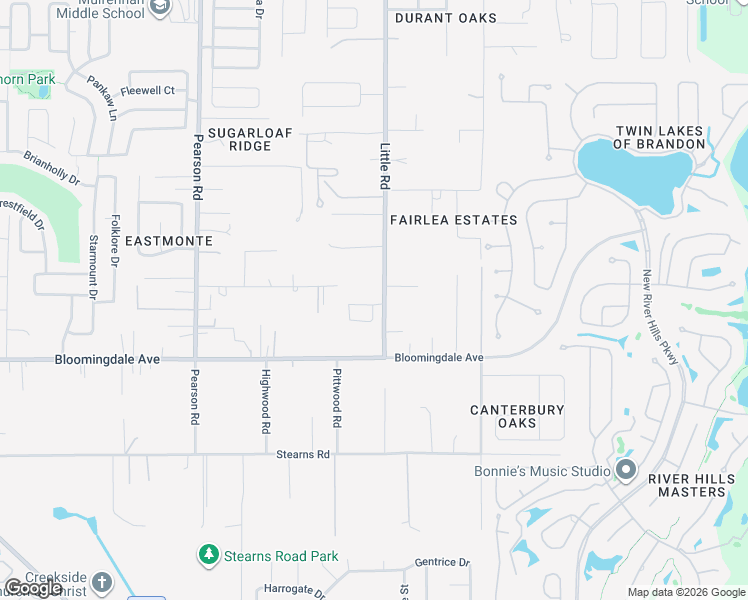 map of restaurants, bars, coffee shops, grocery stores, and more near 4630 Cedar Fog Court in Valrico