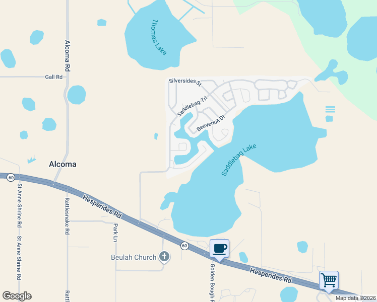 map of restaurants, bars, coffee shops, grocery stores, and more near 30 Queen of Waters Street in Lake Wales