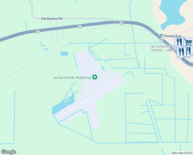 map of restaurants, bars, coffee shops, grocery stores, and more near 440 South Airport Road in Lake Wales