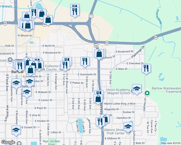 map of restaurants, bars, coffee shops, grocery stores, and more near in 