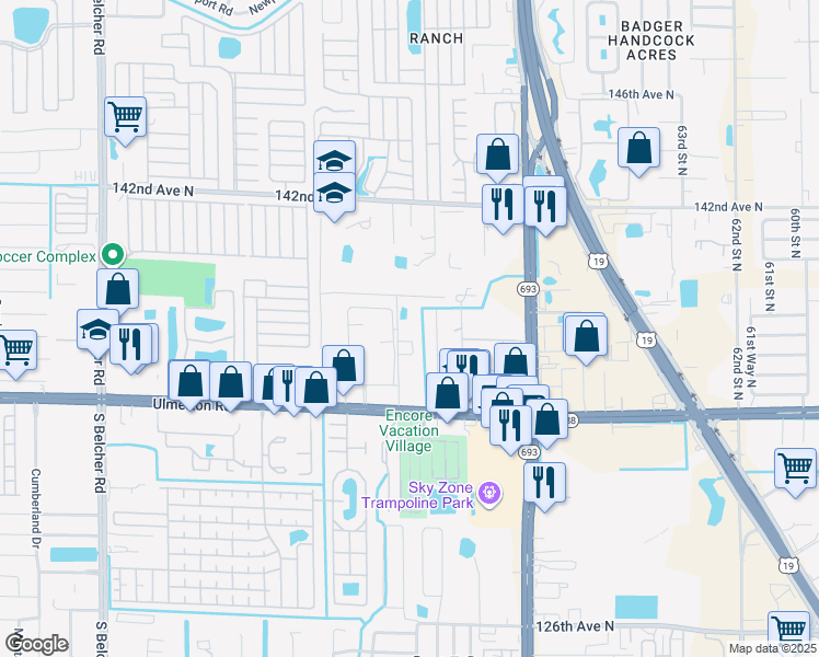 map of restaurants, bars, coffee shops, grocery stores, and more near 9 Rodgers Avenue in Largo
