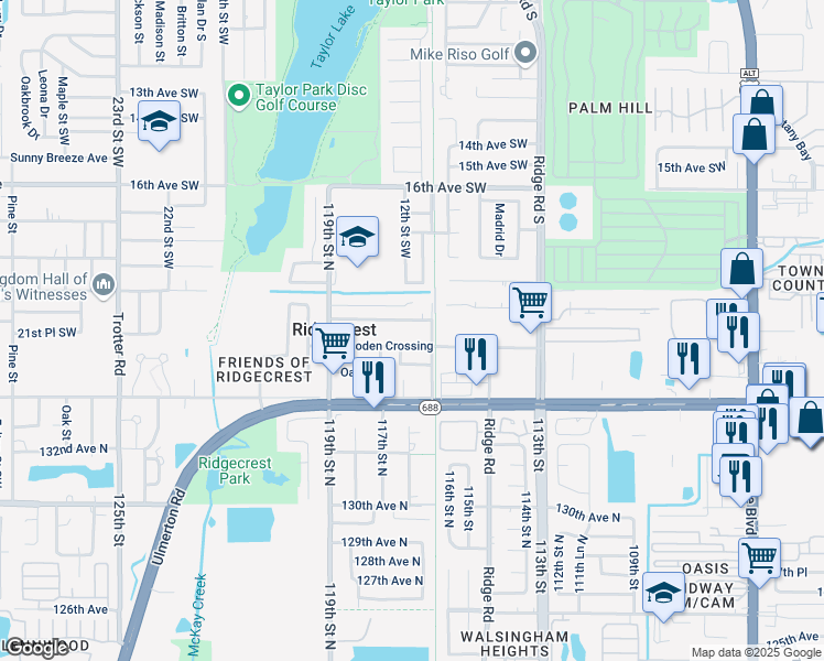 map of restaurants, bars, coffee shops, grocery stores, and more near 1201 Gooden Crossing in Largo