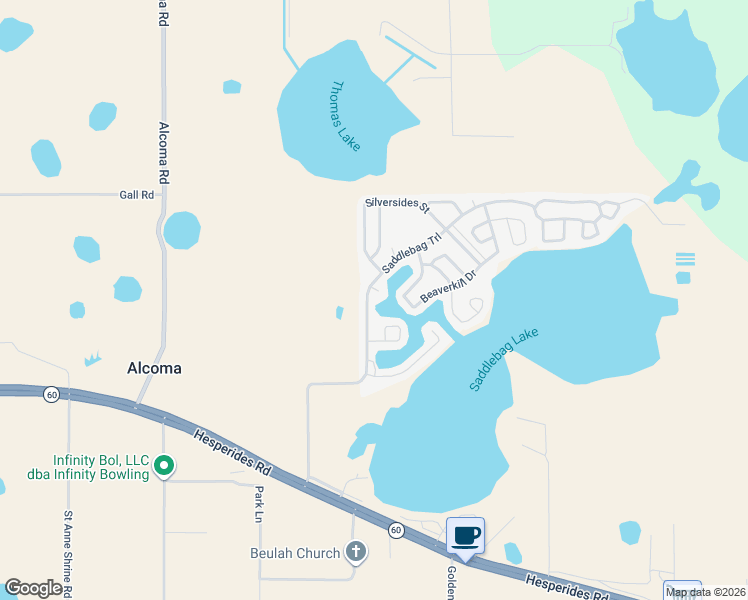 map of restaurants, bars, coffee shops, grocery stores, and more near 41 Red Quill Circle in Lake Wales