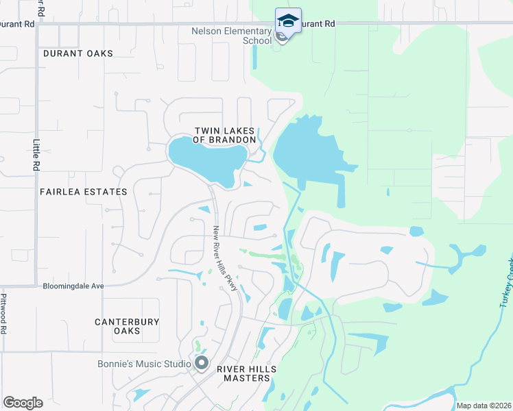 map of restaurants, bars, coffee shops, grocery stores, and more near 3113 Bent Creek Drive in Valrico