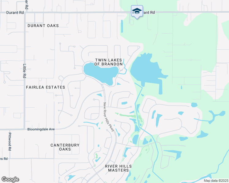 map of restaurants, bars, coffee shops, grocery stores, and more near 3125 Bent Creek Drive in Valrico