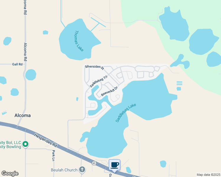 map of restaurants, bars, coffee shops, grocery stores, and more near 18 Royal Coachman Street in Lake Wales