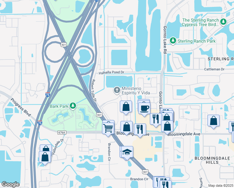 map of restaurants, bars, coffee shops, grocery stores, and more near 7 Sherwood Forest Drive in Riverview