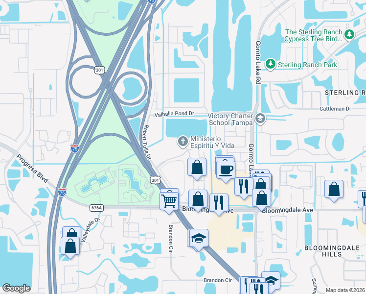 map of restaurants, bars, coffee shops, grocery stores, and more near 7 Sherwood Forest Drive in Riverview