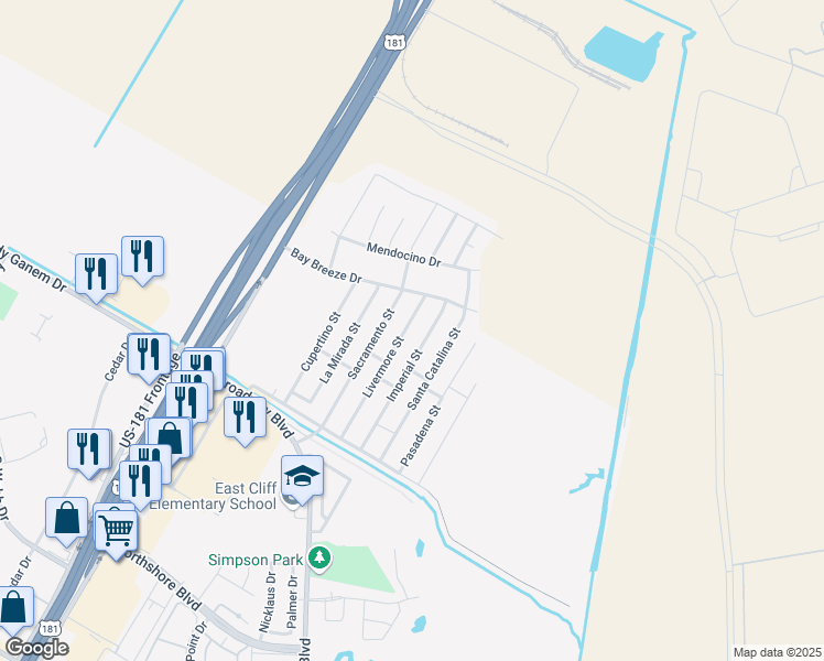 map of restaurants, bars, coffee shops, grocery stores, and more near 1127 Livermore Street in Portland