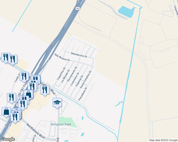 map of restaurants, bars, coffee shops, grocery stores, and more near 1130 Santa Catalina Street in Portland