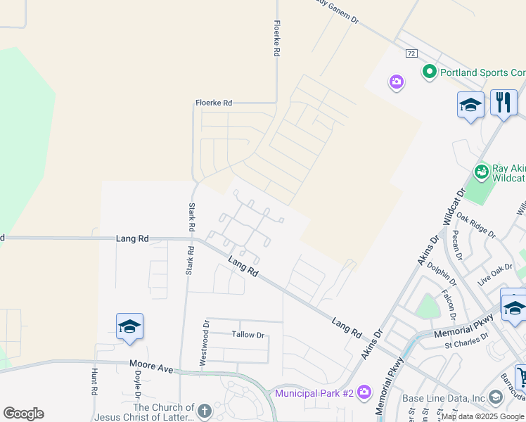 map of restaurants, bars, coffee shops, grocery stores, and more near 1090 Lang Road in Portland