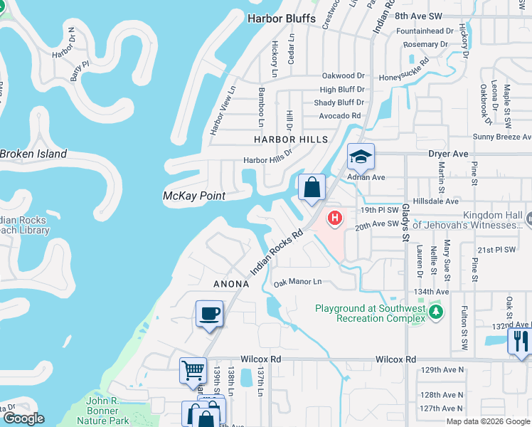 map of restaurants, bars, coffee shops, grocery stores, and more near 4018 Church Creek Point in Largo
