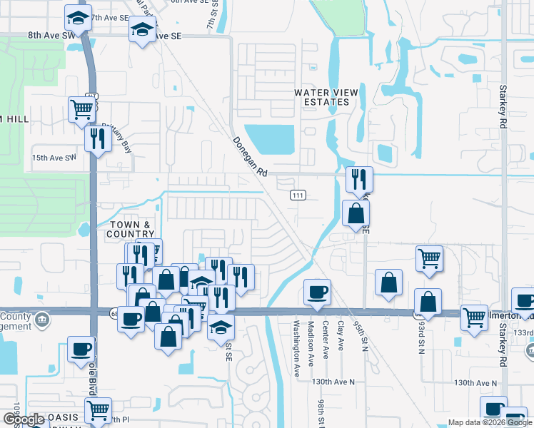 map of restaurants, bars, coffee shops, grocery stores, and more near Basket Oak Blvd in Largo