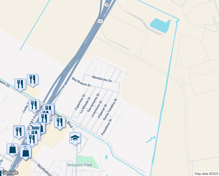 map of restaurants, bars, coffee shops, grocery stores, and more near 2213 Bay Breeze Drive in Portland