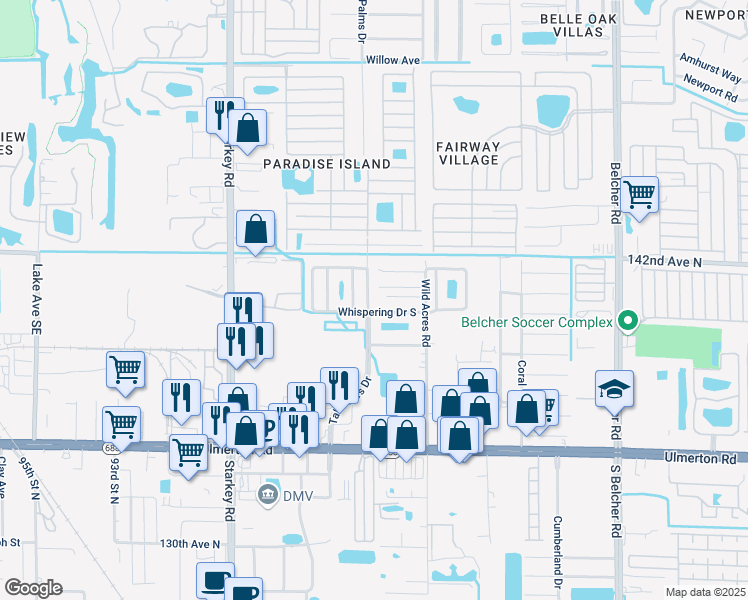 map of restaurants, bars, coffee shops, grocery stores, and more near 1807 Tall Pines Drive in Largo