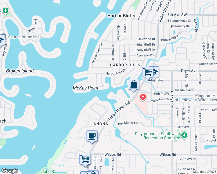 map of restaurants, bars, coffee shops, grocery stores, and more near 4172 Harbor Circle East in Largo