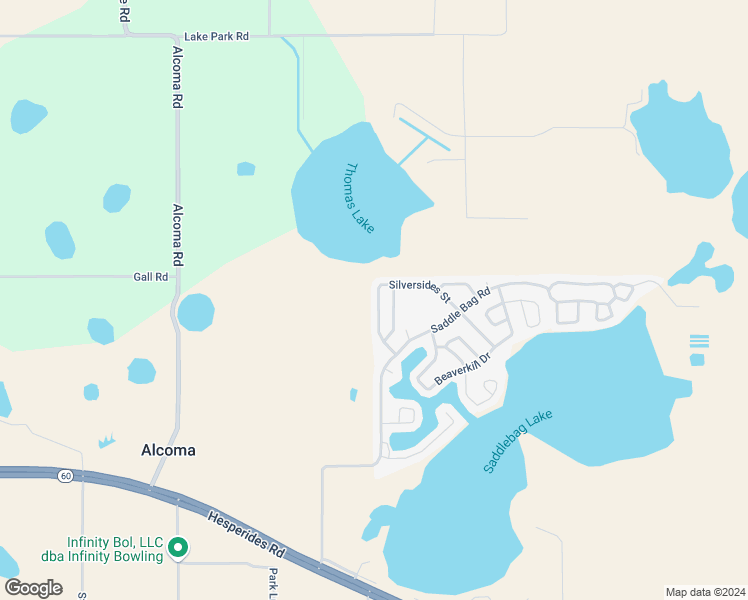 map of restaurants, bars, coffee shops, grocery stores, and more near 34 Silversides Street in Lake Wales