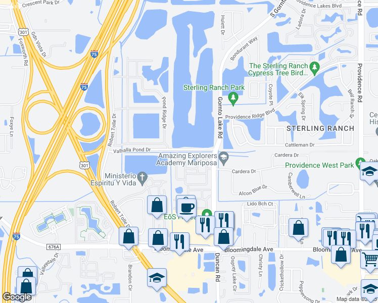 map of restaurants, bars, coffee shops, grocery stores, and more near 2019 River Turia Circle in Riverview