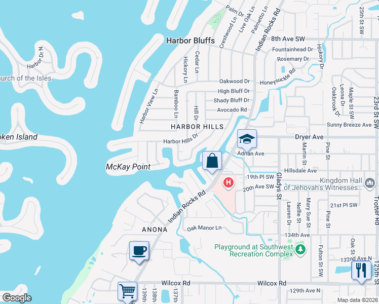map of restaurants, bars, coffee shops, grocery stores, and more near 3894 McKay Creek Drive in Largo