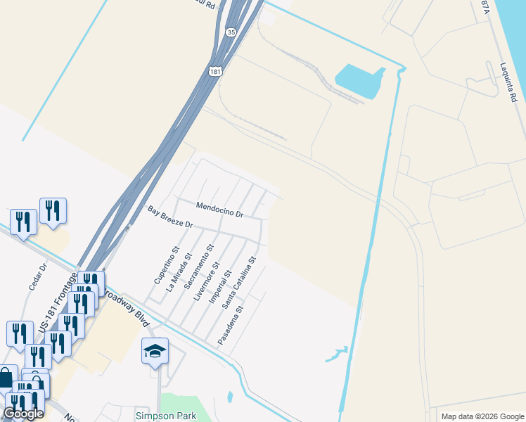 map of restaurants, bars, coffee shops, grocery stores, and more near 2224 Escondido Street in Portland