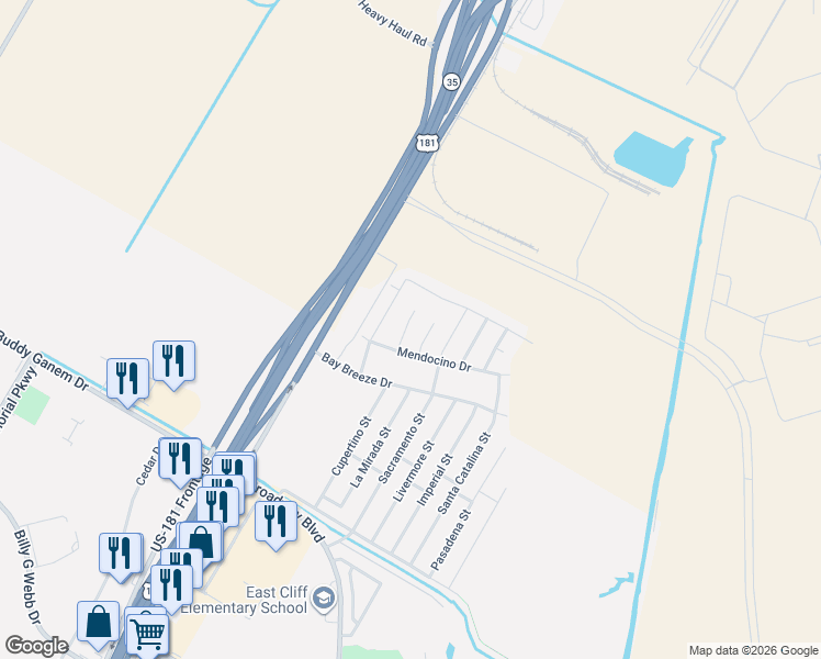 map of restaurants, bars, coffee shops, grocery stores, and more near 301 San Rafael Drive in Portland