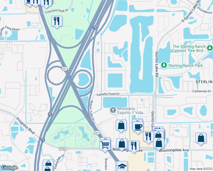 map of restaurants, bars, coffee shops, grocery stores, and more near 4926 Barnstead Drive in Riverview