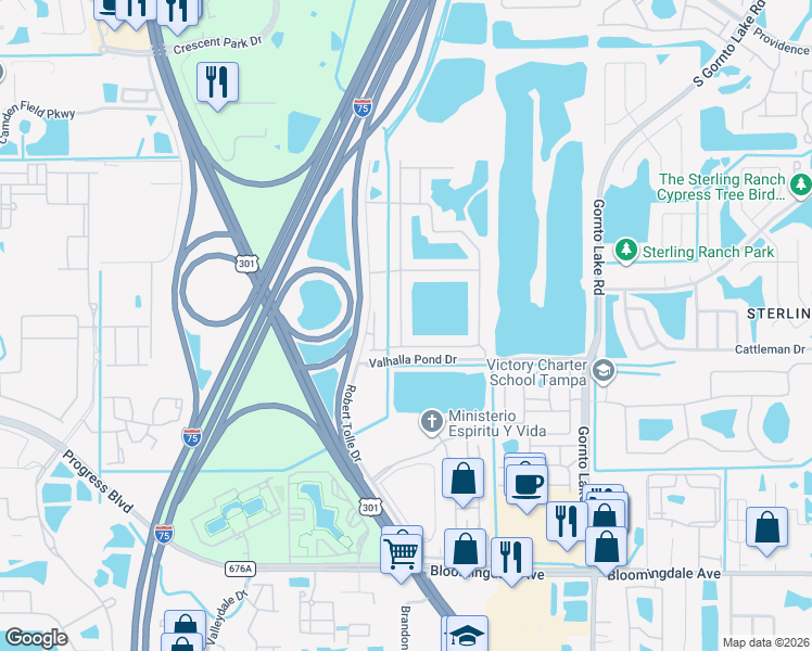 map of restaurants, bars, coffee shops, grocery stores, and more near 4924 Barnstead Drive in Riverview