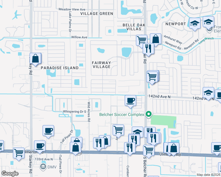 map of restaurants, bars, coffee shops, grocery stores, and more near 751 Slicer Road in Largo