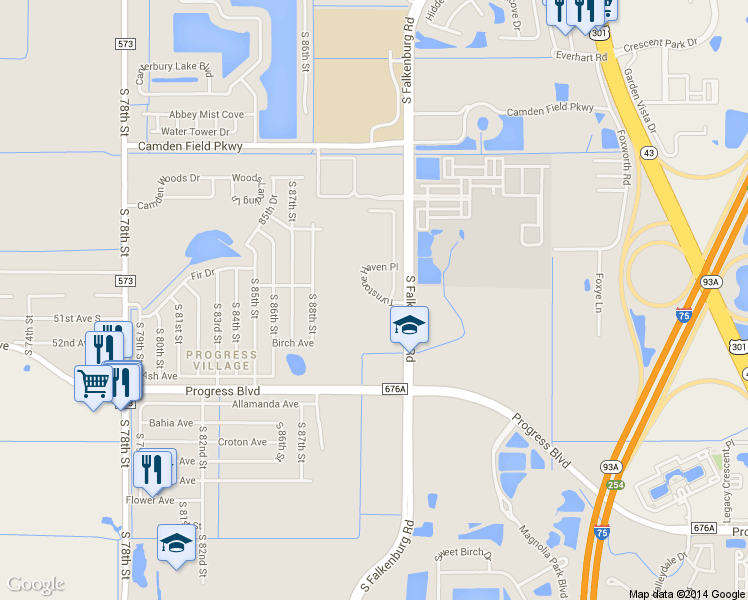 map of restaurants, bars, coffee shops, grocery stores, and more near 5049 White Sanderling Court in Tampa
