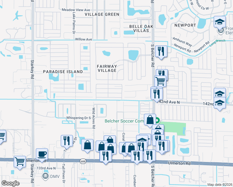 map of restaurants, bars, coffee shops, grocery stores, and more near 751 Slicer Road in Largo