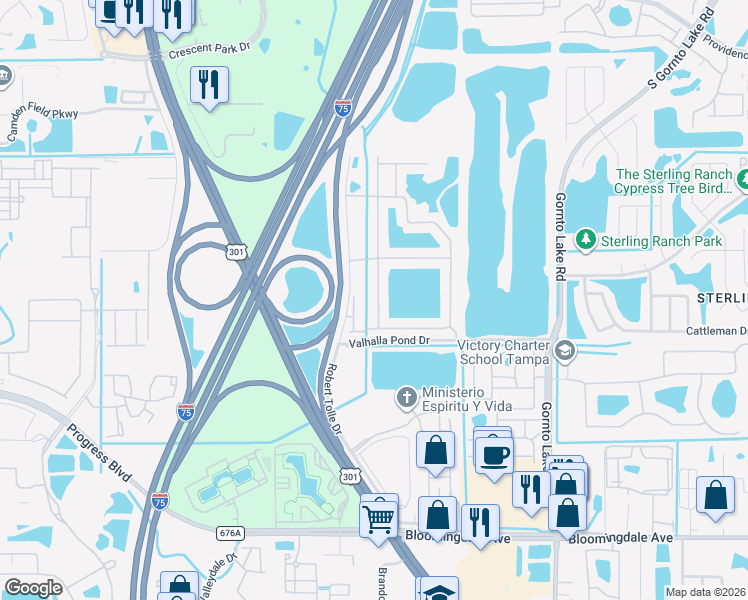 map of restaurants, bars, coffee shops, grocery stores, and more near 4913 Barnstead Drive in Riverview