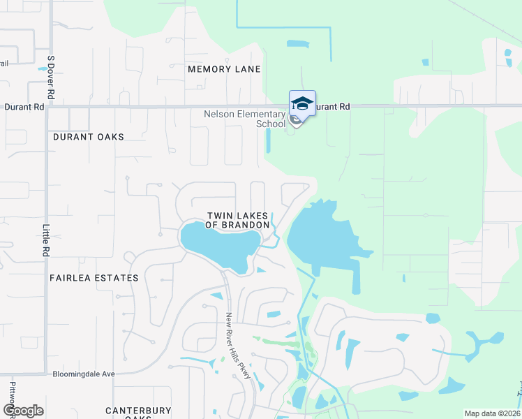 map of restaurants, bars, coffee shops, grocery stores, and more near 2961 Hickory Grove Drive in Valrico