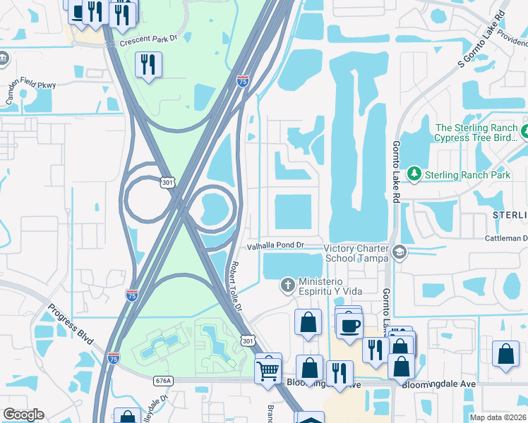 map of restaurants, bars, coffee shops, grocery stores, and more near 4903 Barnstead Drive in Riverview