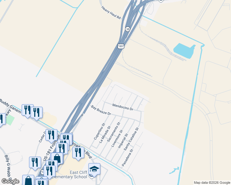map of restaurants, bars, coffee shops, grocery stores, and more near 320 San Rafael Drive in Portland
