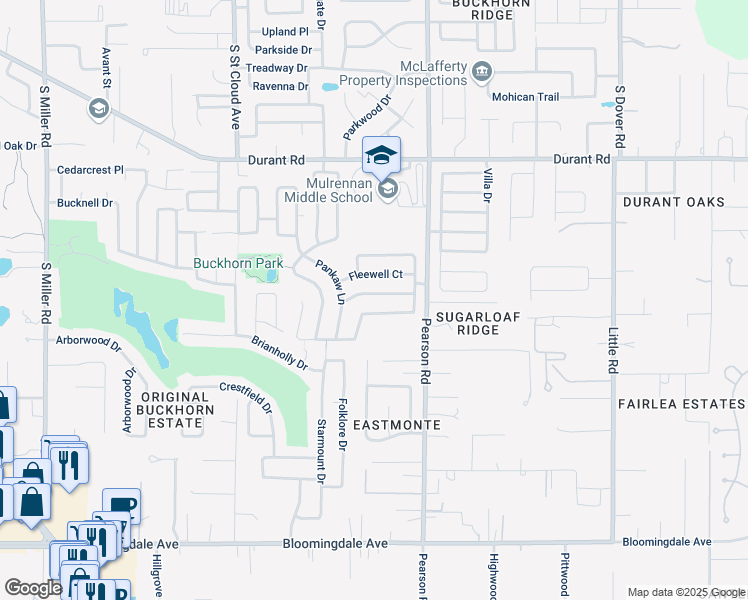map of restaurants, bars, coffee shops, grocery stores, and more near 4215 Trumpworth Court in Valrico