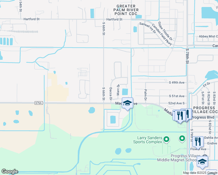 map of restaurants, bars, coffee shops, grocery stores, and more near 5013 Dacca Drive in Tampa