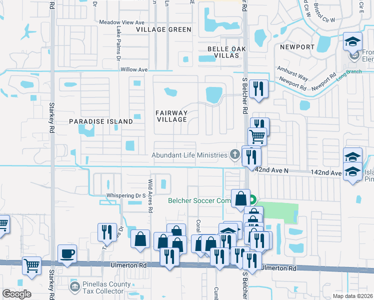 map of restaurants, bars, coffee shops, grocery stores, and more near 751 Slicer Road in Largo