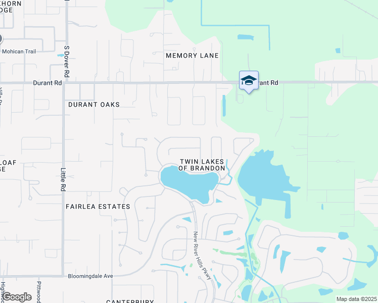 map of restaurants, bars, coffee shops, grocery stores, and more near 5125 Coopers Hawk Court in Valrico