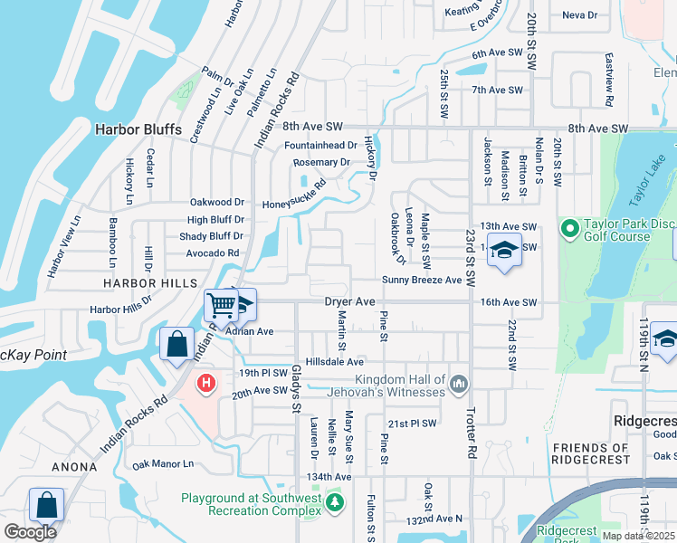 map of restaurants, bars, coffee shops, grocery stores, and more near 3115 Dryer Avenue in Largo