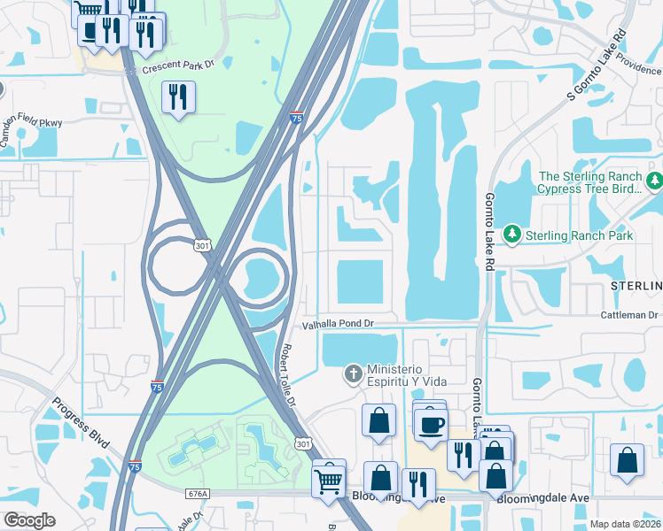 map of restaurants, bars, coffee shops, grocery stores, and more near 4844 Barnstead Drive in Riverview
