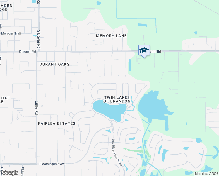 map of restaurants, bars, coffee shops, grocery stores, and more near 5124 Coopers Hawk Court in Valrico