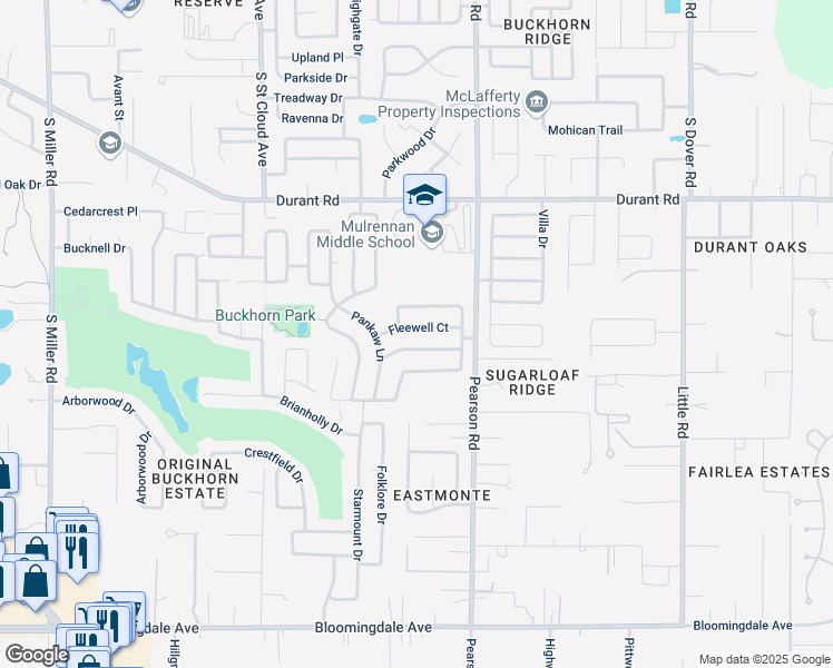 map of restaurants, bars, coffee shops, grocery stores, and more near 4215 Trumpworth Court in Valrico