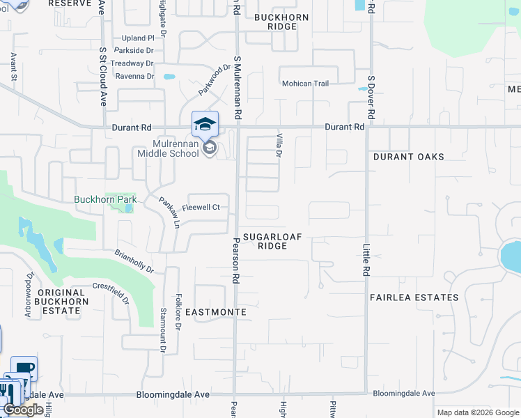 map of restaurants, bars, coffee shops, grocery stores, and more near 2767 Valencia Grove Drive in Valrico