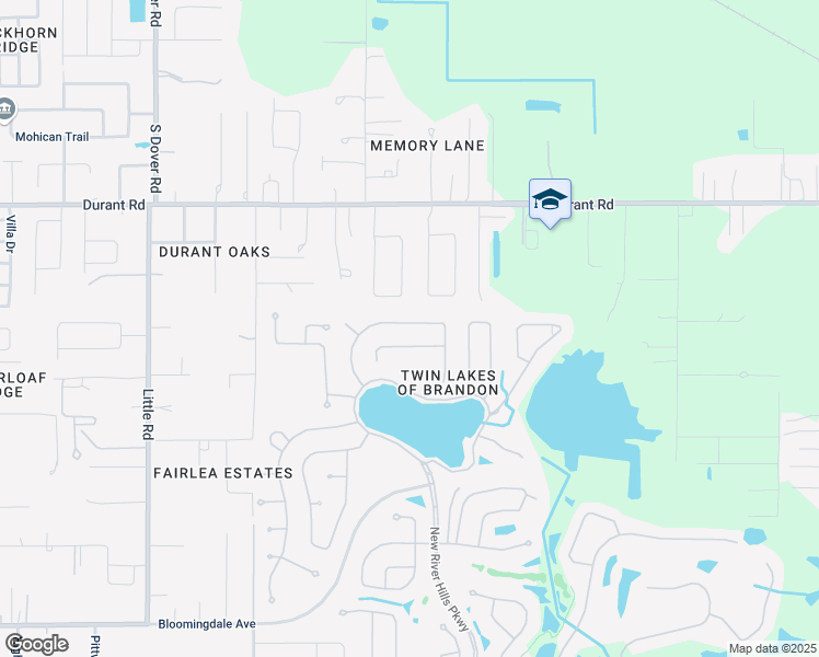 map of restaurants, bars, coffee shops, grocery stores, and more near 5119 Whispering Leaf Trail in Valrico