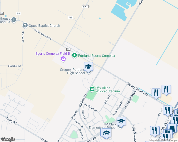 map of restaurants, bars, coffee shops, grocery stores, and more near 4601 Wildcat Drive in Portland
