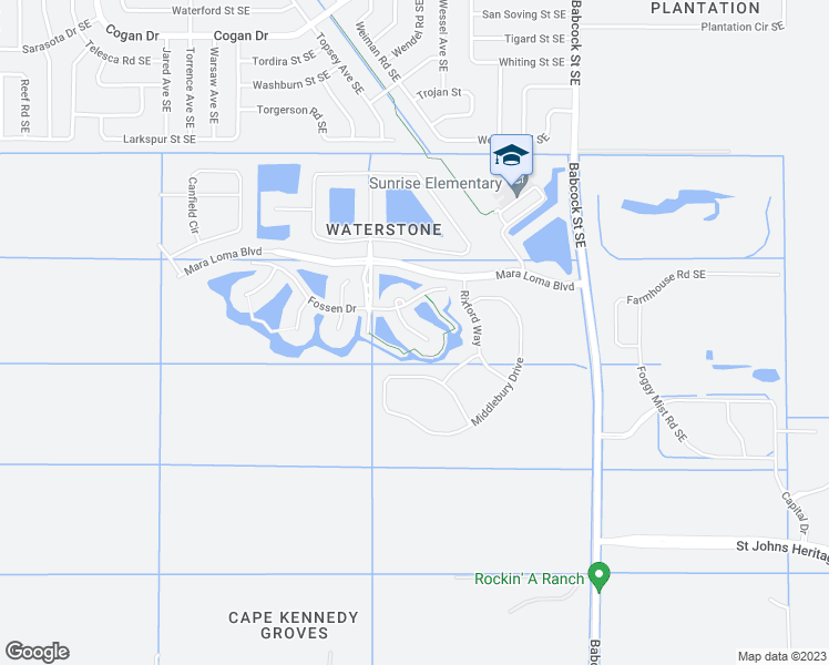 map of restaurants, bars, coffee shops, grocery stores, and more near 3539 Plume Way in Palm Bay