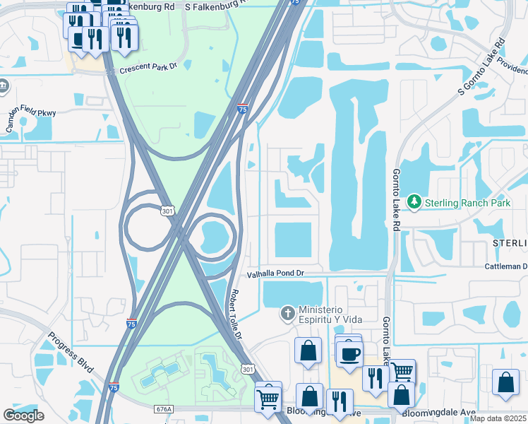 map of restaurants, bars, coffee shops, grocery stores, and more near 4745 Barnstead Drive in Riverview