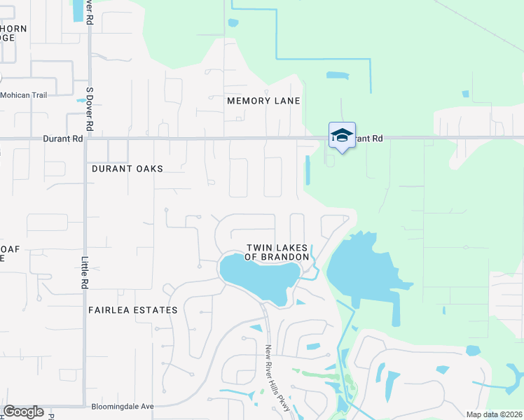map of restaurants, bars, coffee shops, grocery stores, and more near 5124 Whispering Leaf Trail in Valrico