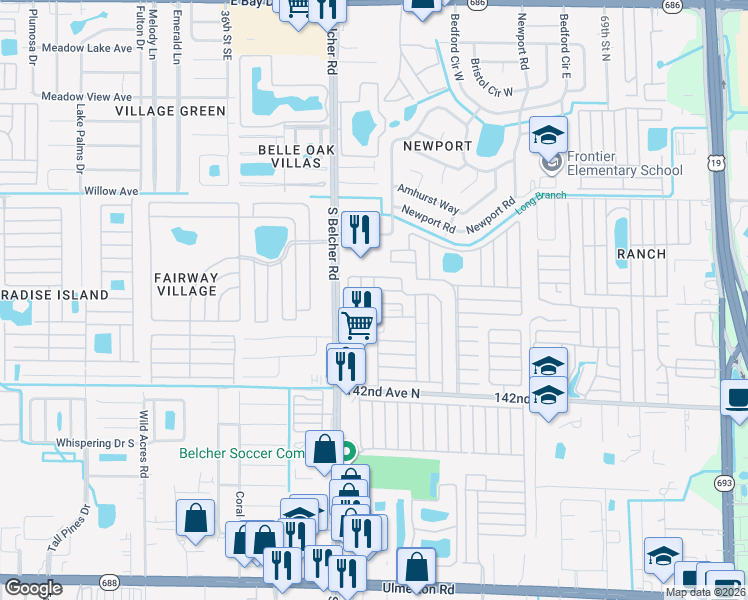 map of restaurants, bars, coffee shops, grocery stores, and more near in Largo